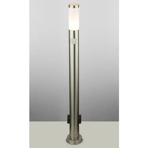 Stehleuchte mit Bewegungsmelder Standleuchte Edelstahl Außenleuchte Steckdosen, App Steuerung CCT dimmbar, Smart RGB LED 8,5W 806Lm, DxH 7,6x110 cm Stehleuchte mit Bewegungsmelder Standleuchte Edelstahl Außenleuchte Steckdosen, App Steuerung CCT dimmbar, Smart RGB LED 8,5W 806Lm, DxH 7,6x110 cm