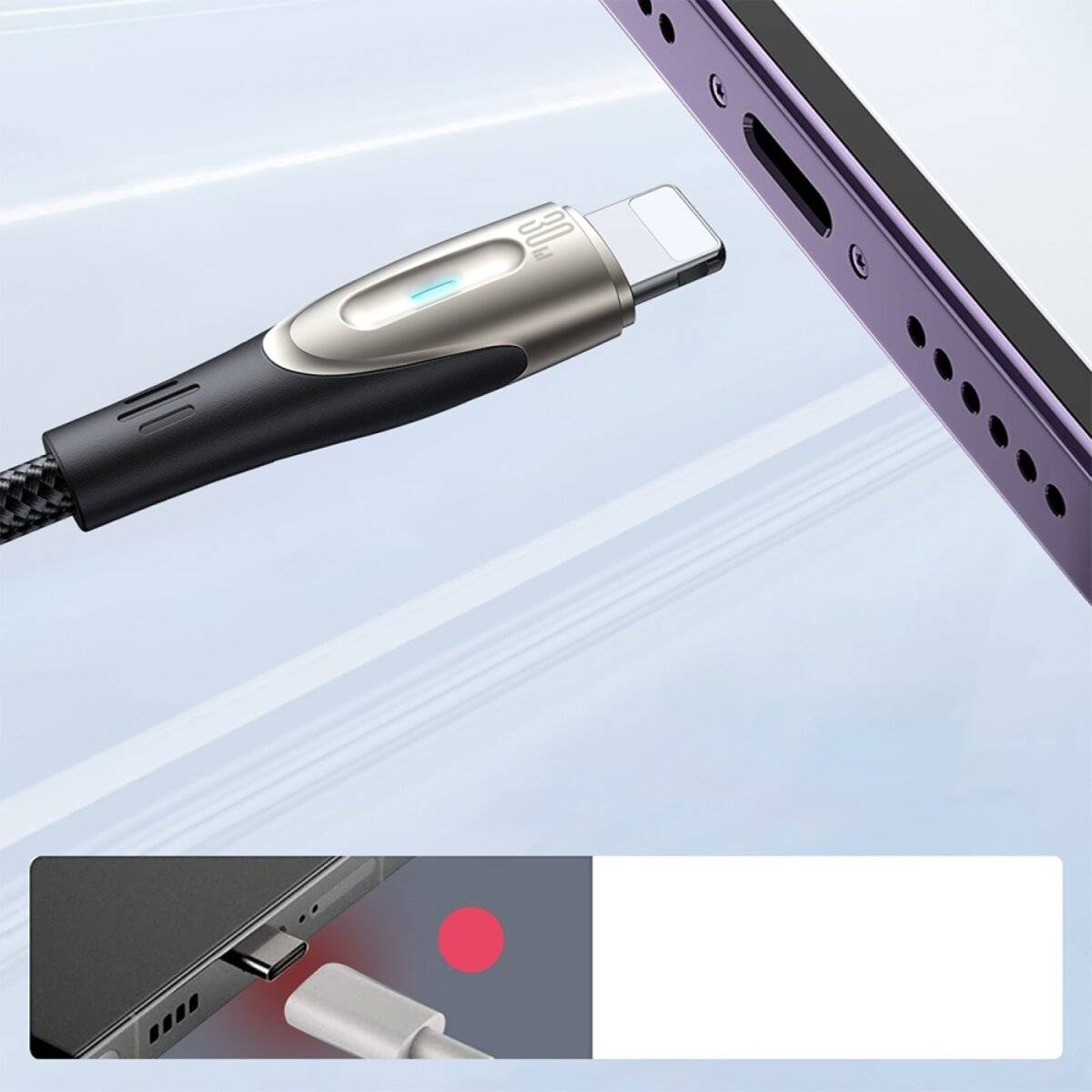 Joyroom Star-Light Series SA27-CL3 USB-C / iPhone-Anschluss 30W Kabel 2 m - Schwarz