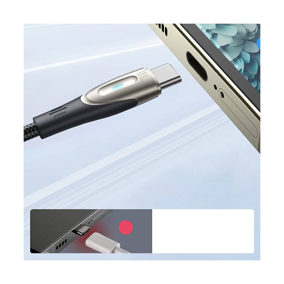 Joyroom Star-Light Series SA27-CC5 USB-C/USB-C-Kabel 100 W 1,2 m – schwarz