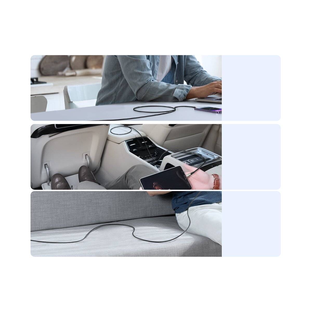 Joyroom Pioneer Series SA31-AC6 USB-A/USB-C-Kabel 100 W 1,2 m – schwarz