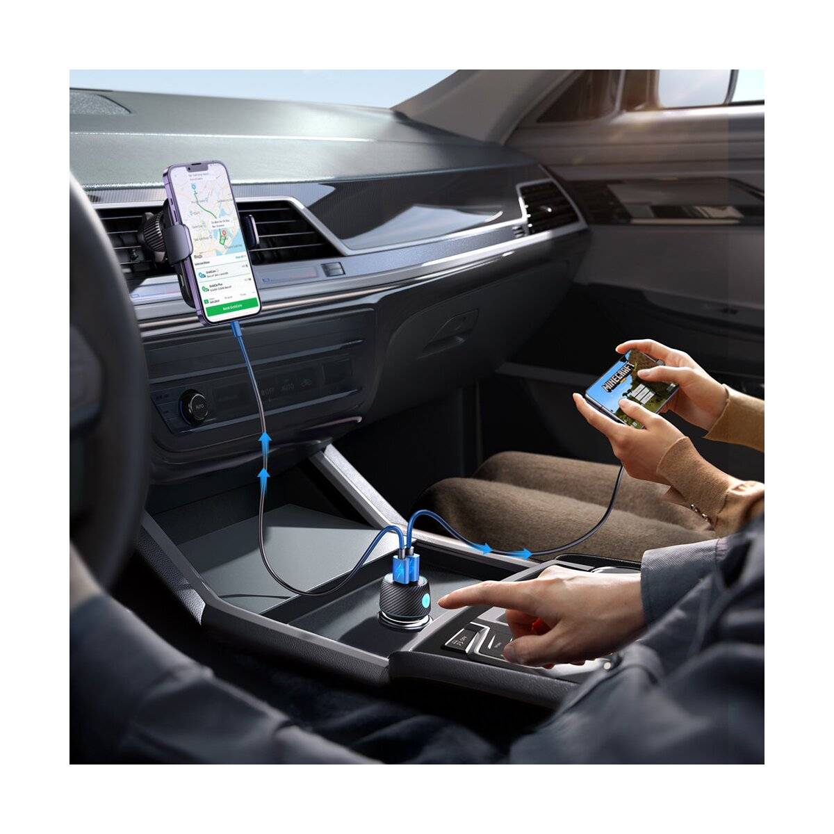 Joyroom JR-CCN01 Autoladegerät Schnellladegerät 60W USB-C USB-A Schwarz