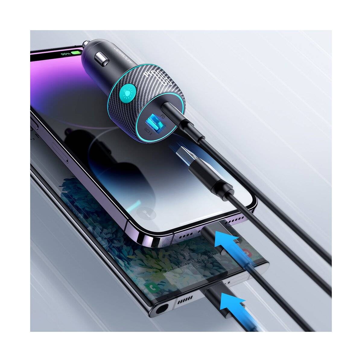 Joyroom JR-CCN01 Autoladegerät Schnellladegerät 60W USB-C USB-A Schwarz