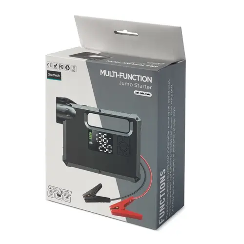 Choetech Starthilfe mit Kompressor, Powerbank 8000mAh, LED Taschenlampe schwarz (TC0017) Choetech Starthilfe mit Kompressor, Powerbank 8000mAh, LED Taschenlampe schwarz (TC0017)