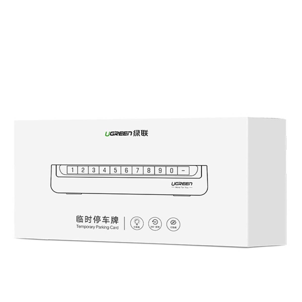 Ugreen Kfz- Parkausweis temporäres Parkschild für das Auto in Schwarz für Telefonummer etc.
