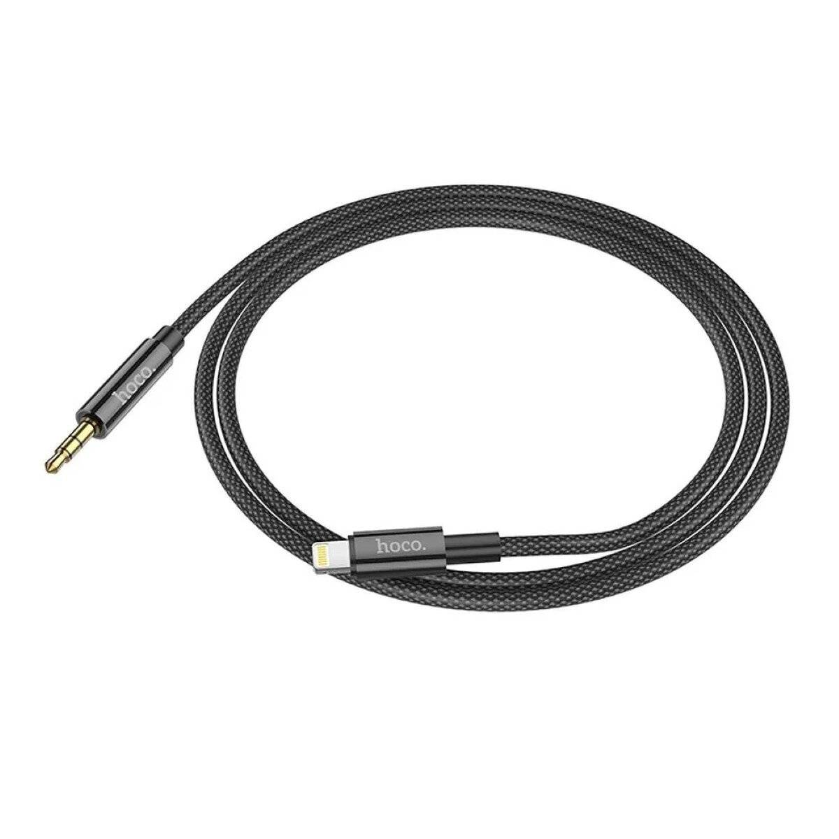 HOCO Kabel AUX Audio Jack 3,5mm auf iPhone 8-polig UPA19 1m Schwarz