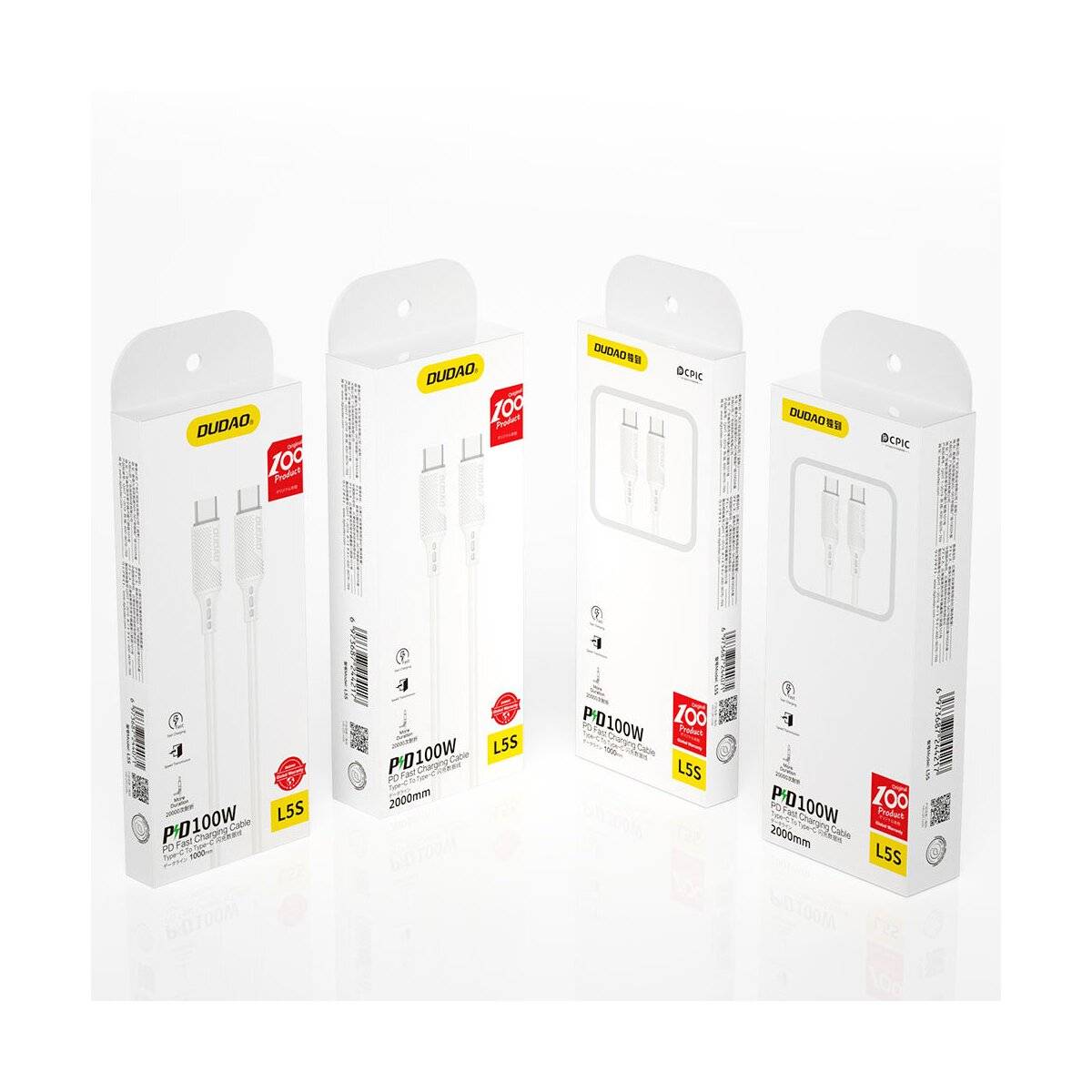 Dudao L5S USB Typ C Kabel zum Laden und Datentransfer 100W PD 1m weiß