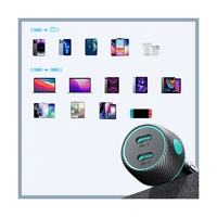 Joyroom JR-CCN02 70W 2x USB C Autoladegerät mit LED-Hintergrundbeleuchtung - Schwarz Joyroom JR-CCN02 70W 2x USB C Autoladegerät mit LED-Hintergrundbeleuchtung - Schwarz