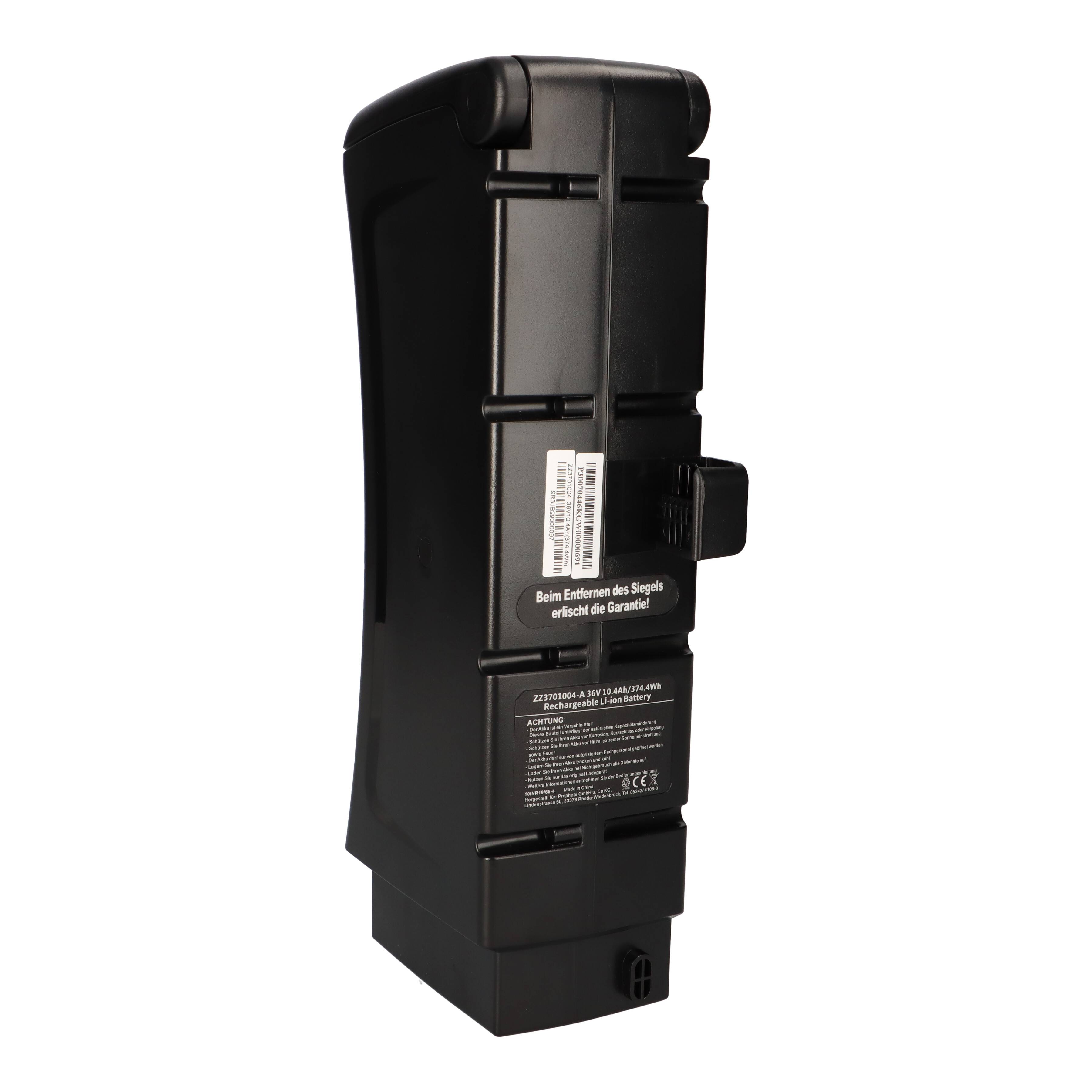 Ersatzakku SideClick Lithium-Ionen 36 Volt 10,4 Ah (374 Wh) passend für Prophete E-Bike Akku