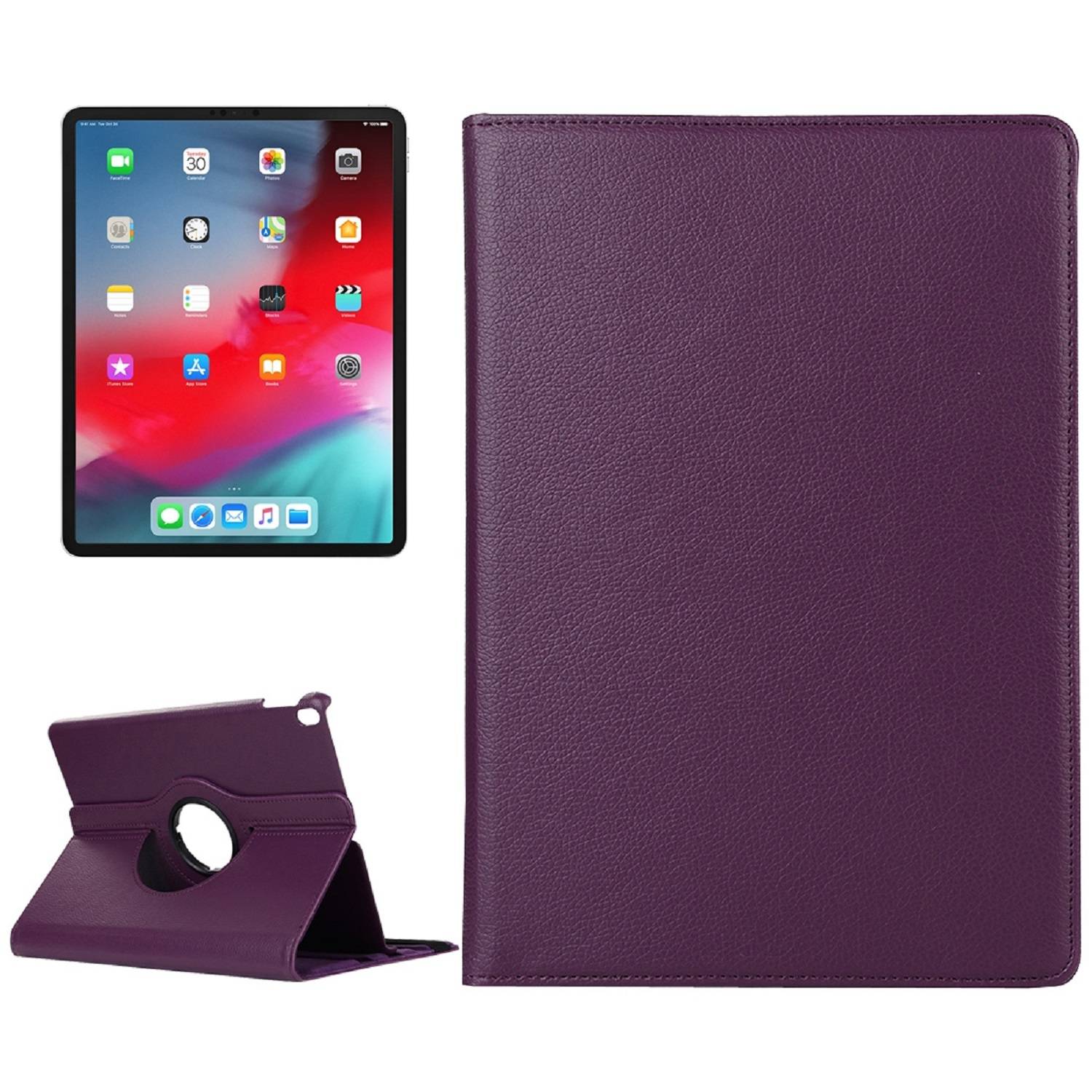 Schutzhülle für iPad Pro 11 (2018-2019-2020-2021) Tablet Hülle Schutz Tasche Case Cover Lila 360 Grad drehbar Rotation Bumper