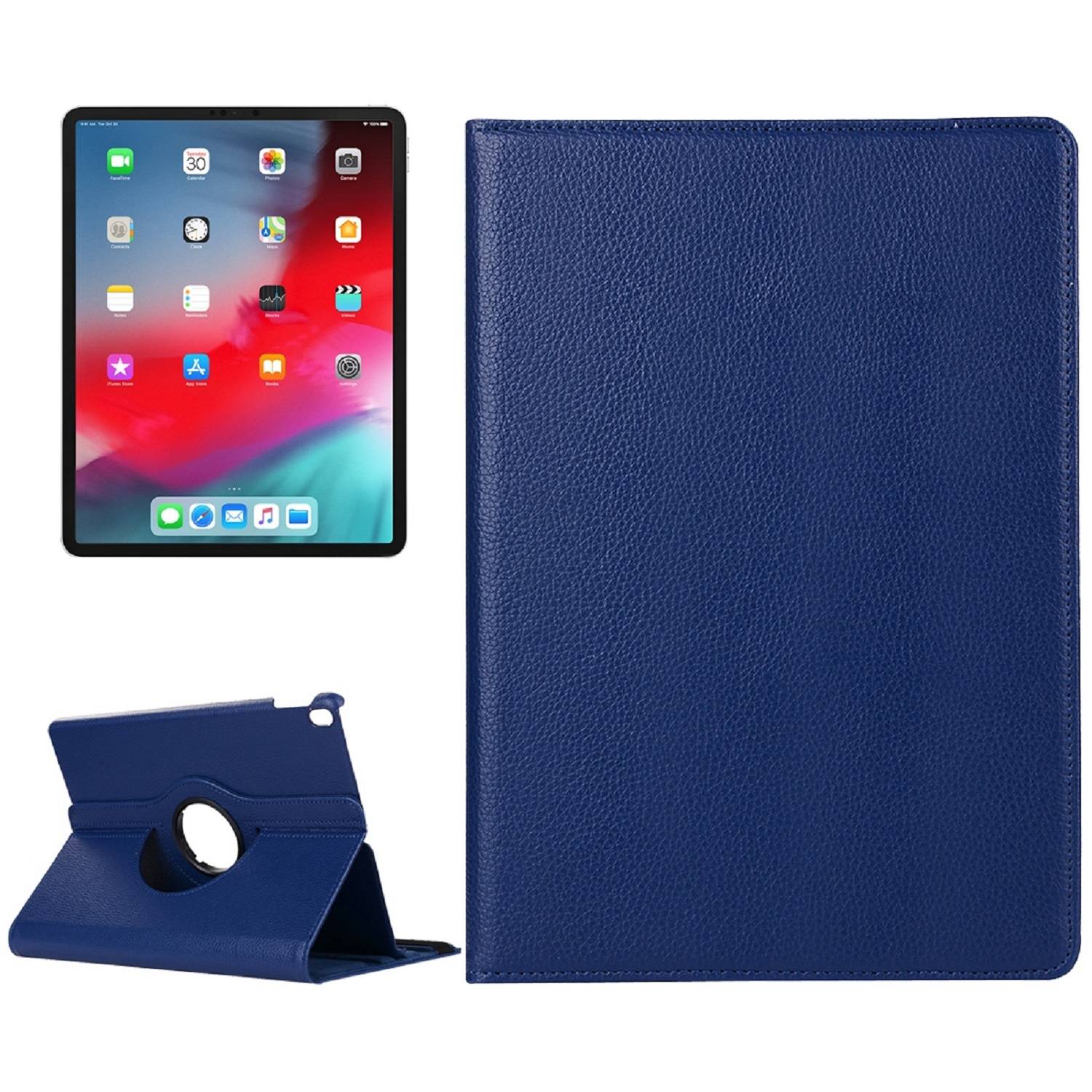 Schutzhülle für iPad Pro 11 (2018-2019-2020-2021) Tablet Hülle Schutz Tasche Case Cover Blau 360 Grad drehbar Rotation Bumper