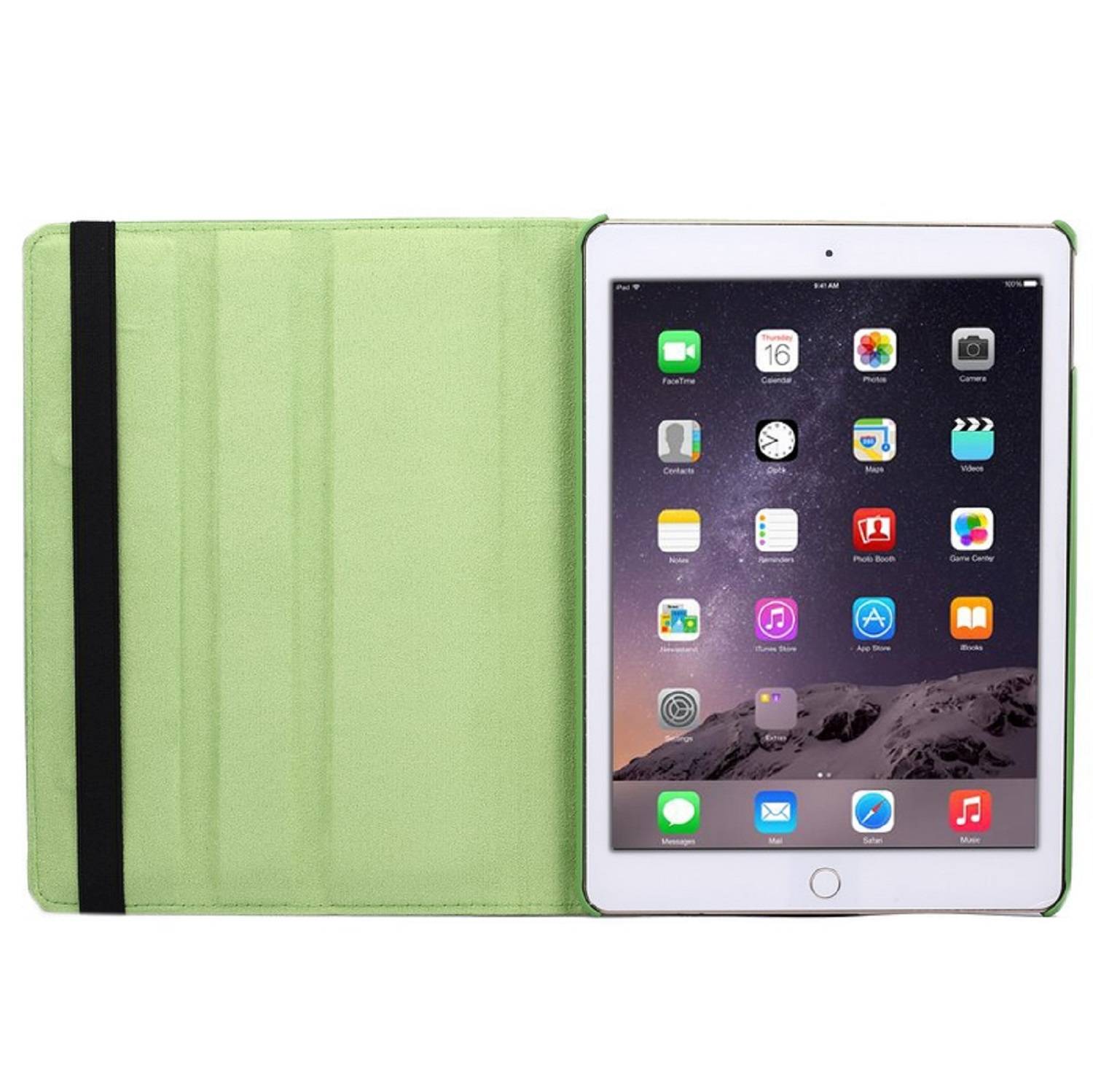 Schutzhülle für iPad Air Tablet Hülle Schutz Tasche Case Cover Grün 360 Grad drehbar Rotation Bumper
