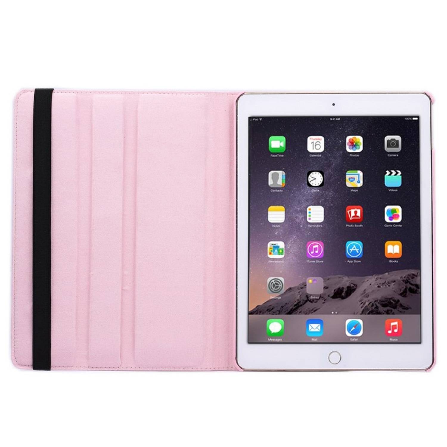 Schutzhülle für iPad Air Tablet Hülle Schutz Tasche Case Cover Pink 360 Grad drehbar Rotation Bumperr