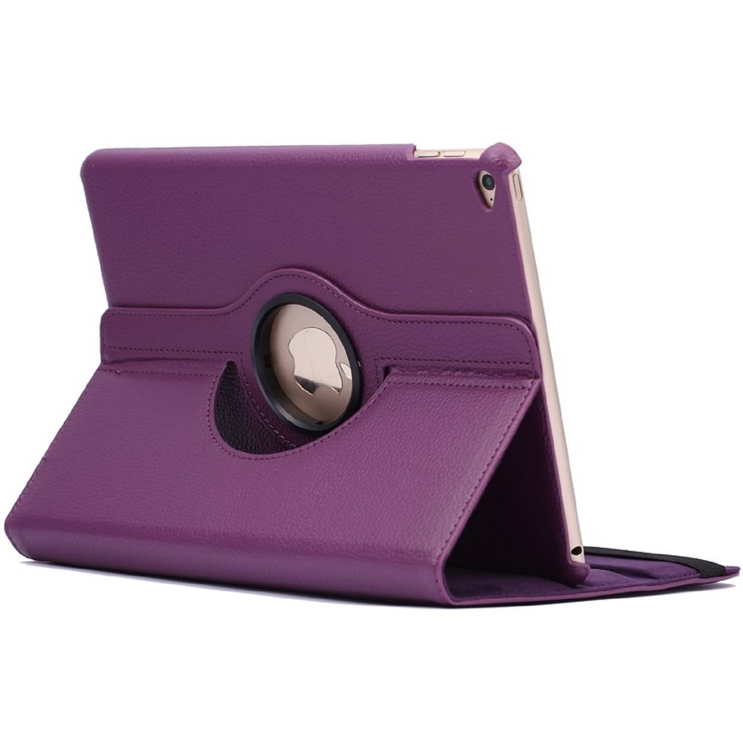 Schutzhülle für iPad Air 2 9.7 Tablet Hülle Schutz Tasche Case Cover Lila 360 Grad drehbar Rotation Bumper
