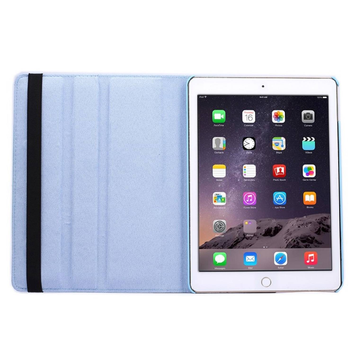 Schutzhülle für iPad Air Tablet Hülle Schutz Tasche Case Cover Türkis 360 Grad drehbar Rotation Bumper