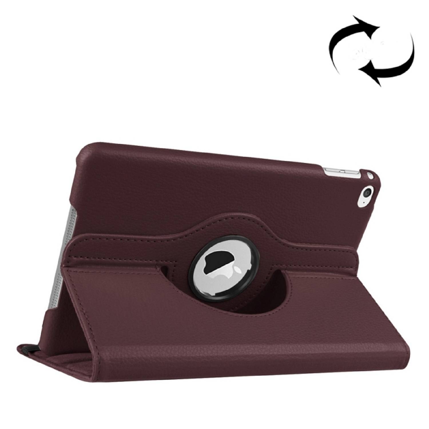 Schutzhülle für iPad Mini 4/5 Tablet Hülle Schutz Tasche Case Cover Braun 360 Grad drehbar Rotation Bumper