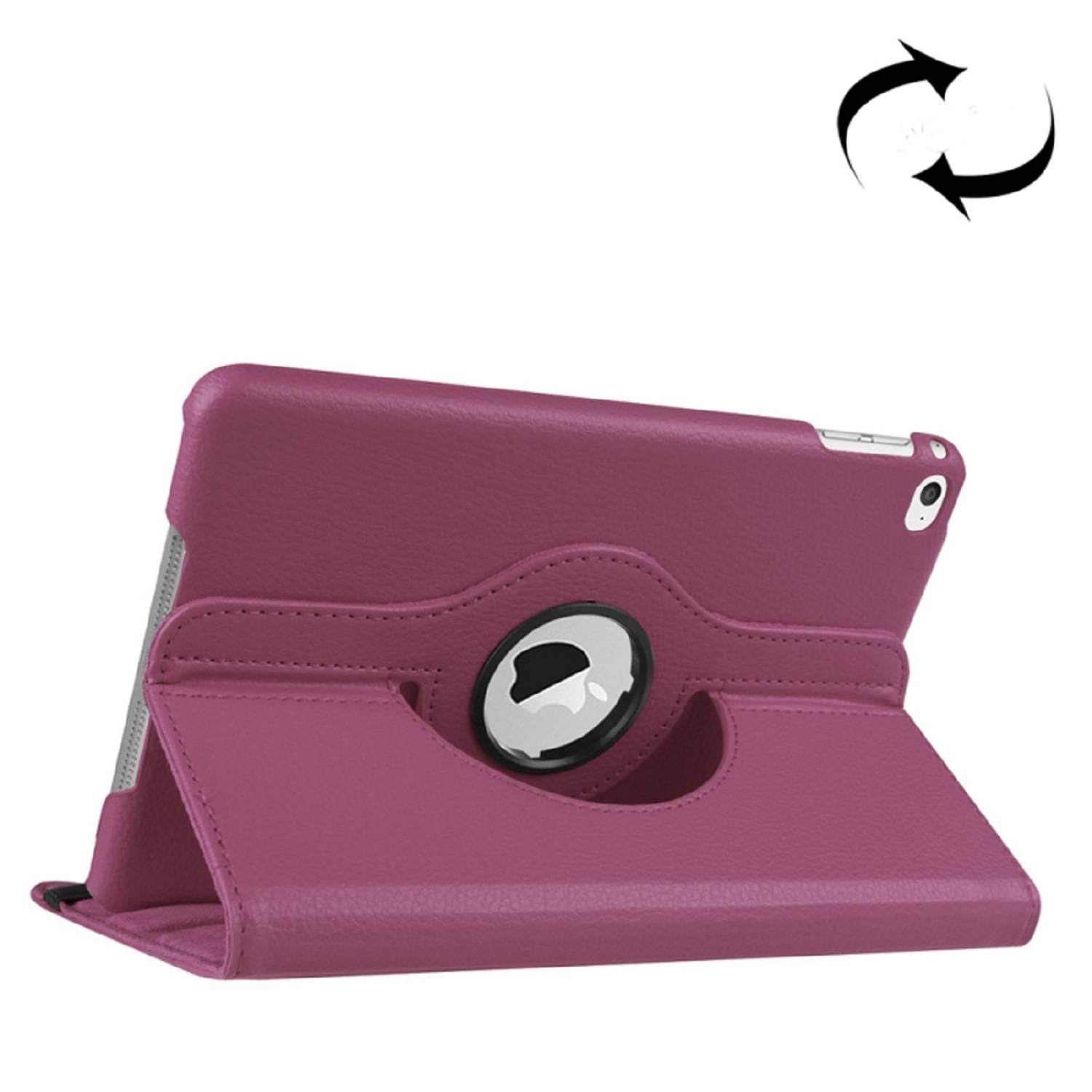 Schutzhülle für iPad Mini 4/5 Tablet Hülle Schutz Tasche Case Cover Lila 360 Grad drehbar Rotation Bumper
