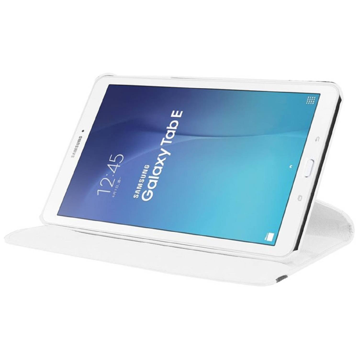 Tablet Tasche für Samsung Galaxy Tab E 9.6 Leder Schutz Hülle 360 ° Case Weiß