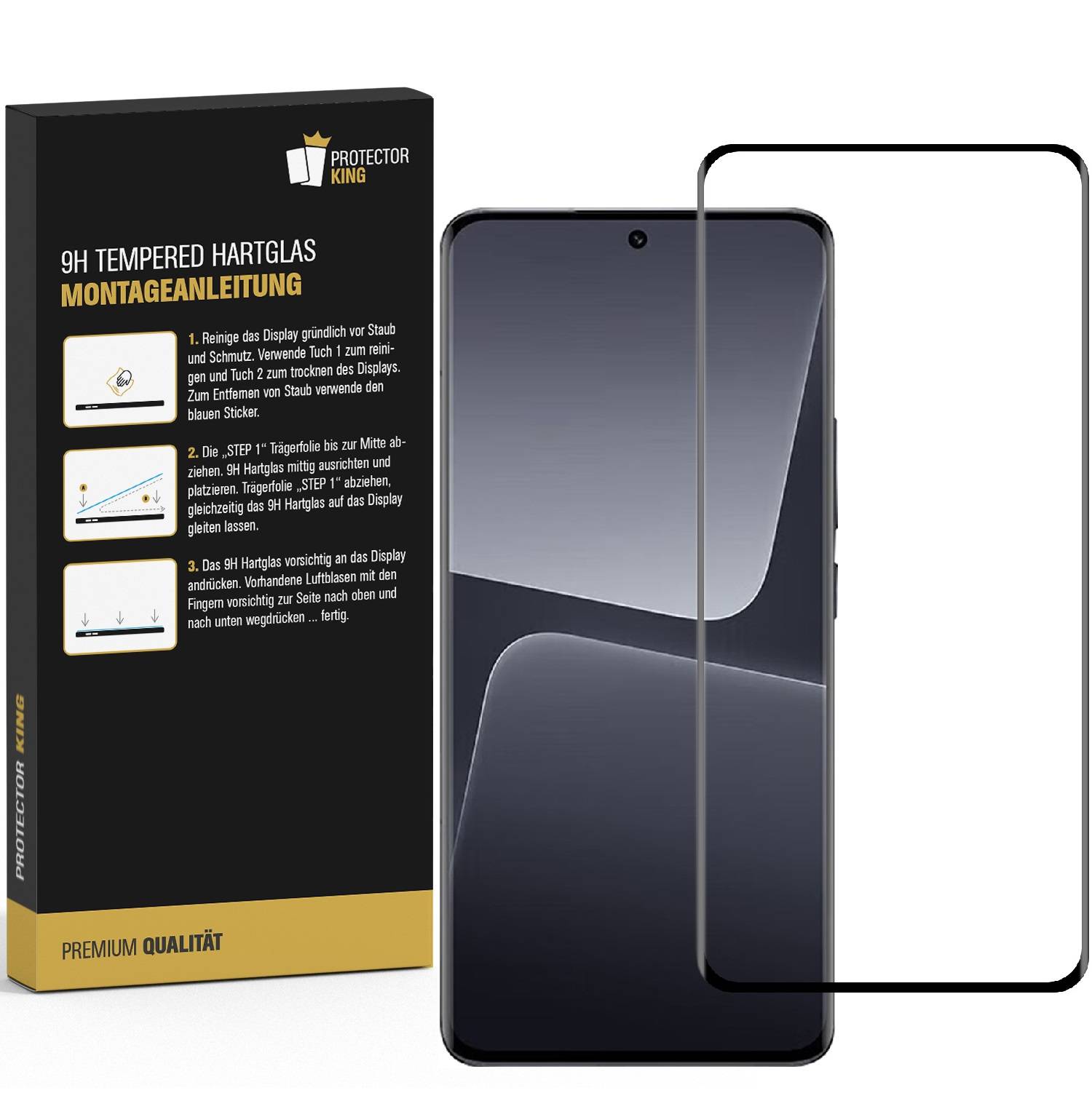 3x 9H Panzerglas für Xiaomi 13T/ 13T Pro FULL COVER 3D KLAR Displayschutz Schutzglas echtes Tempered Glass Schutzfolie Panzerfolie Screen-Protector