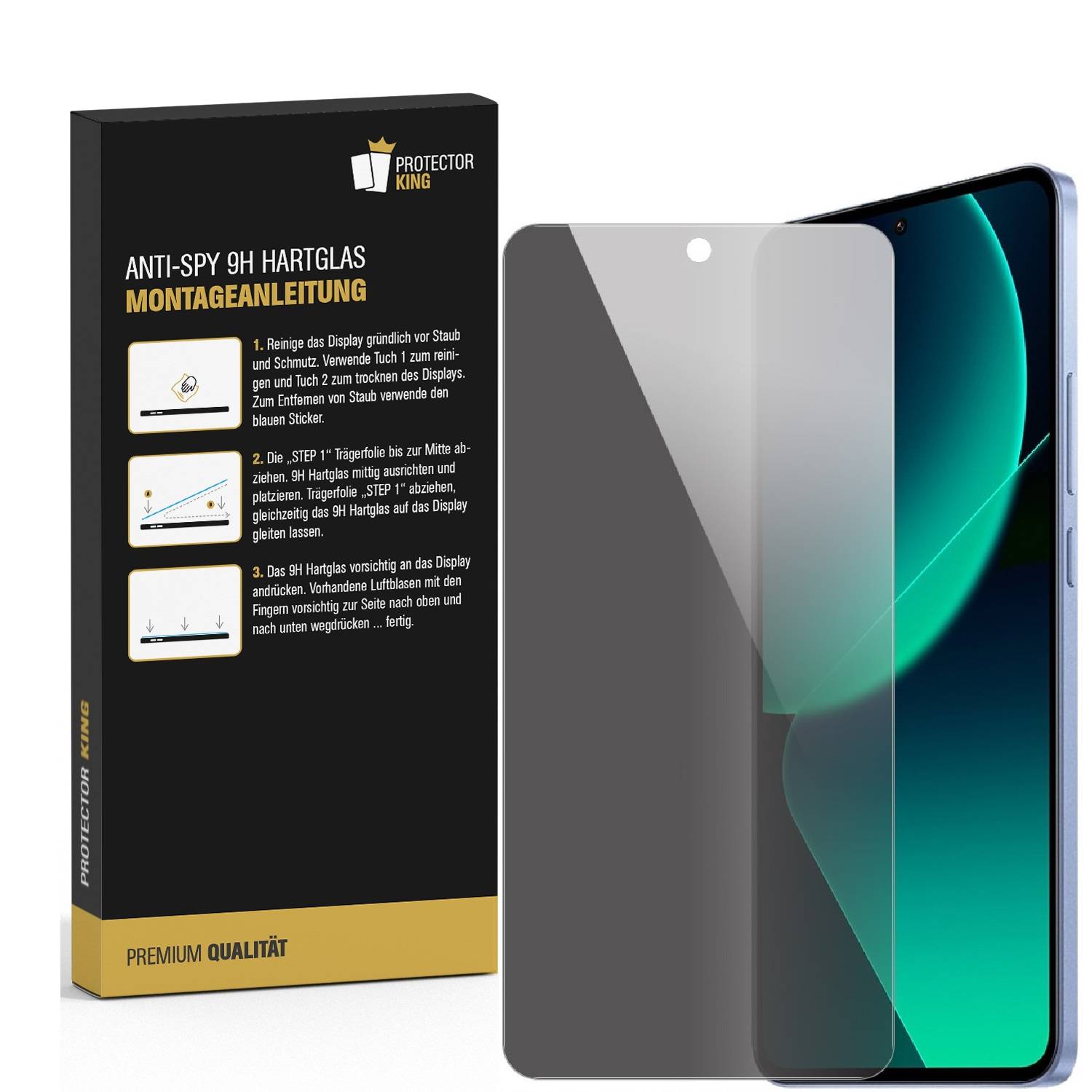 3x Blickschutz 9H Panzerhartglas für Xiaomi 13T/ 13T Pro Sichtschutz echtes Tempered Panzerglas Displayschutz Panzerfolie Schutzfolie Schutzglas