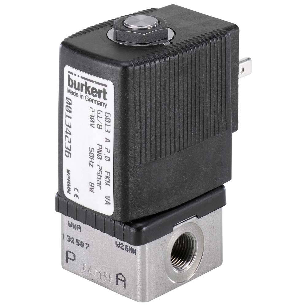 2/2-Wege-Magnetventil - Typ 6013 - Edelstahl - direktwirkend - G 1/4" - 0 bis 6 bar - 24 V - in Ruhestellung geschlossen