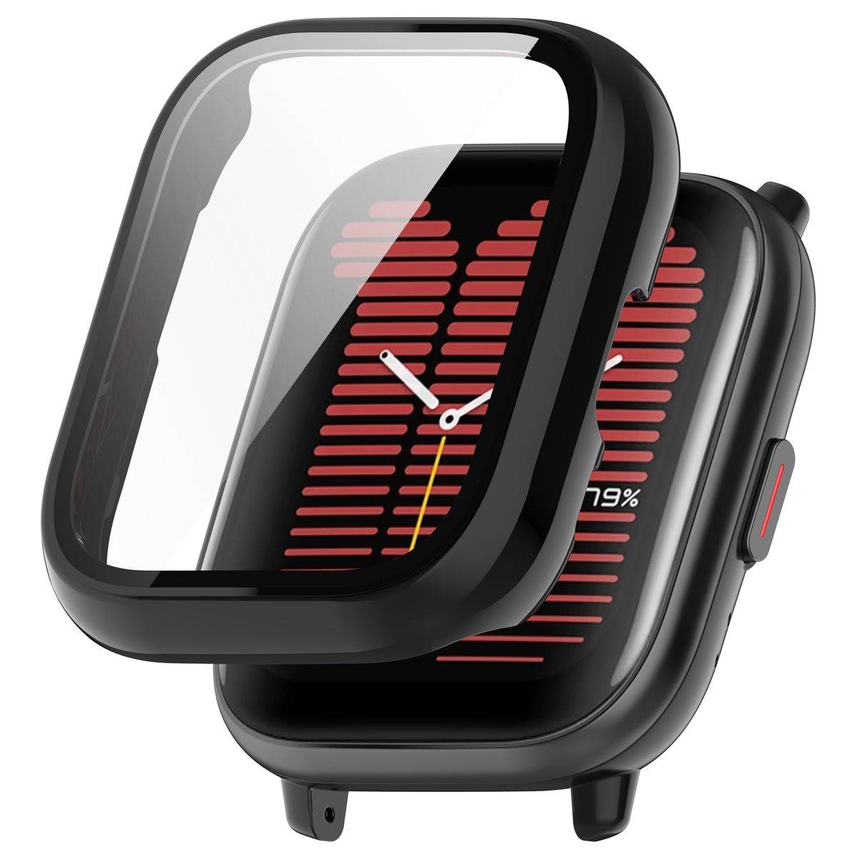 Für Amazfit Active PC Watch Gehäuse mit integriertem Hart Glas Schwarz
