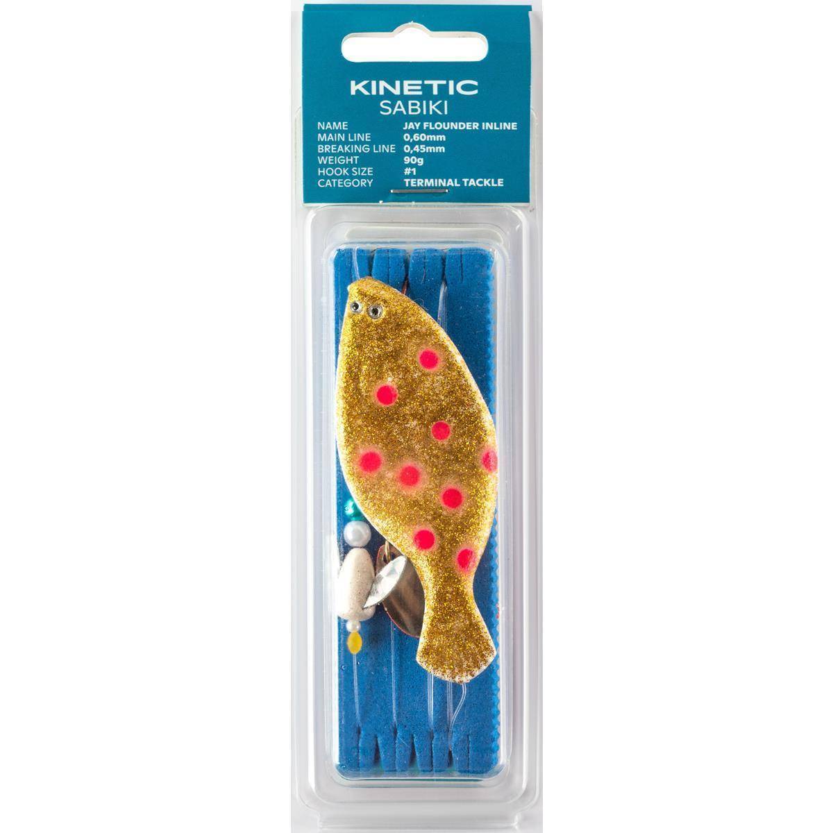 Kinetic Sabiki Jay Plattfisch Inline Rig 60 g Glow/Pink Dots