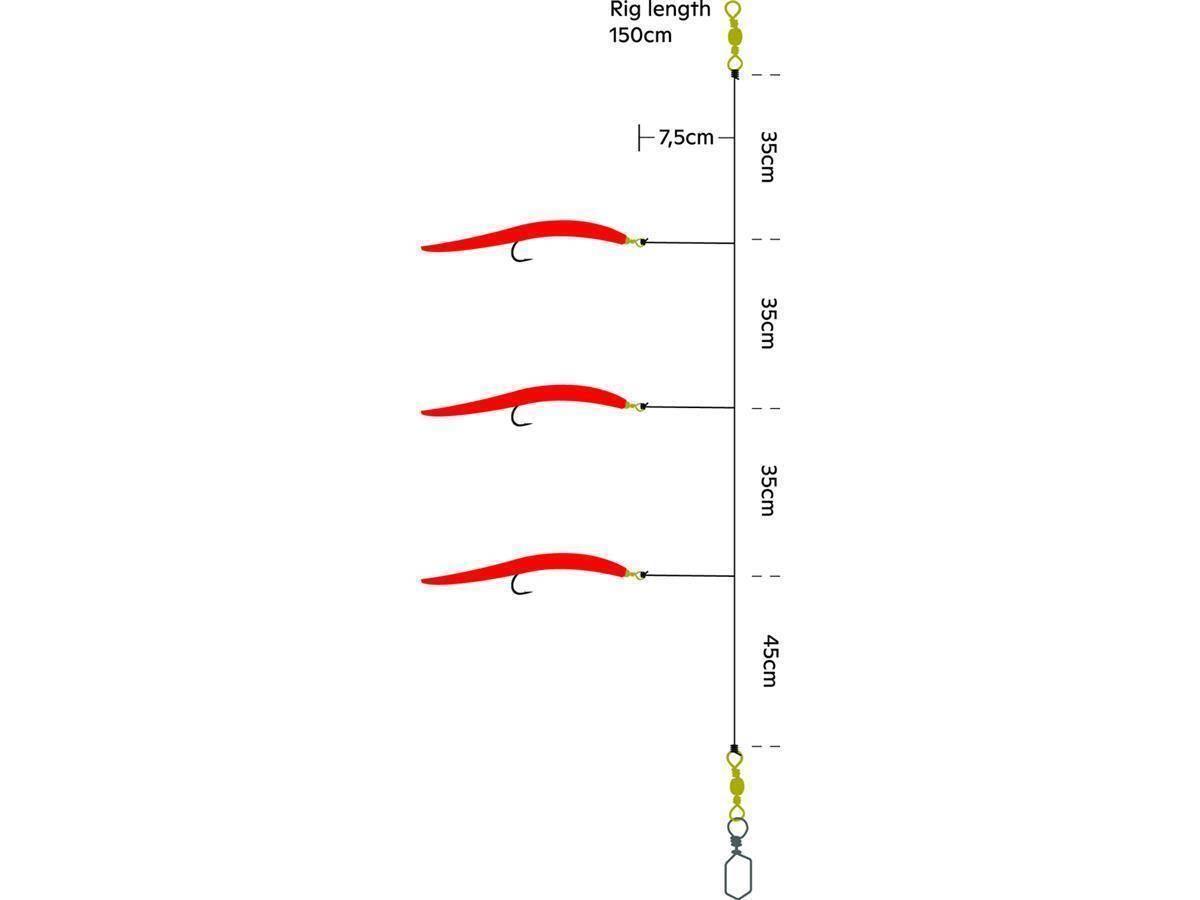 Kinetic Sabiki Gummi Makk System #6/0 schwarz