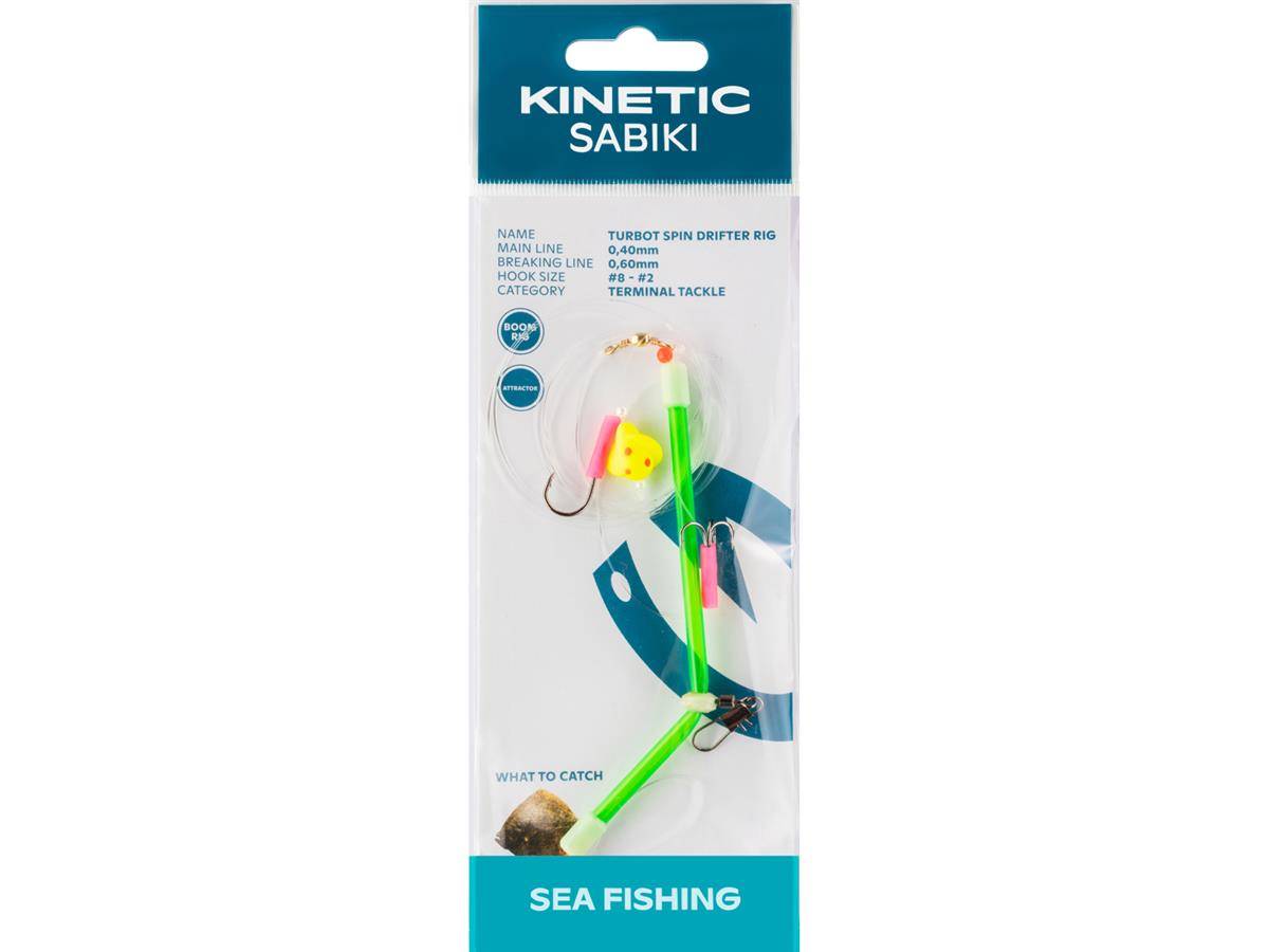 Kinetic Sabiki Turbot Spin Drifter #8/#2 Green Plattfisch Scholle Flunder Vorfach Rig system