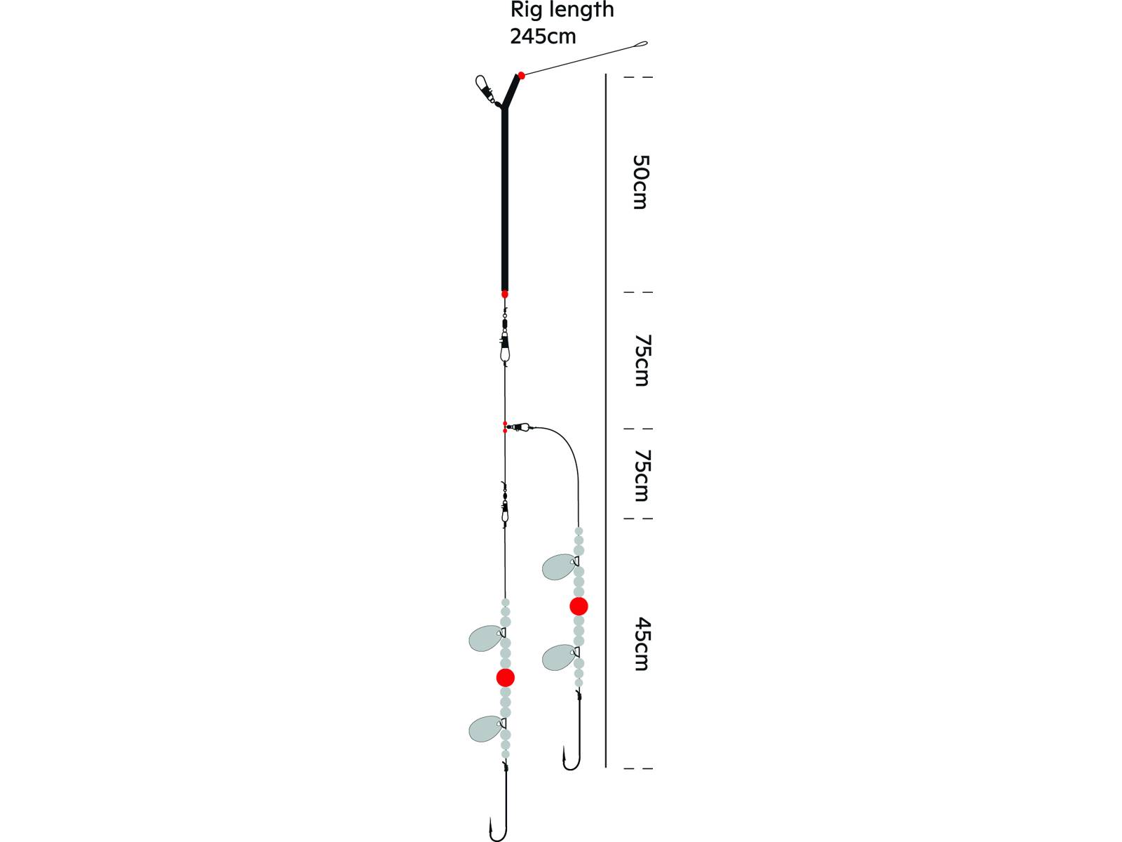 Kinetic Sabiki Sea Boom #2/0 Candy Floss Plattfisch Scholle Flunder Vorfach Rig system