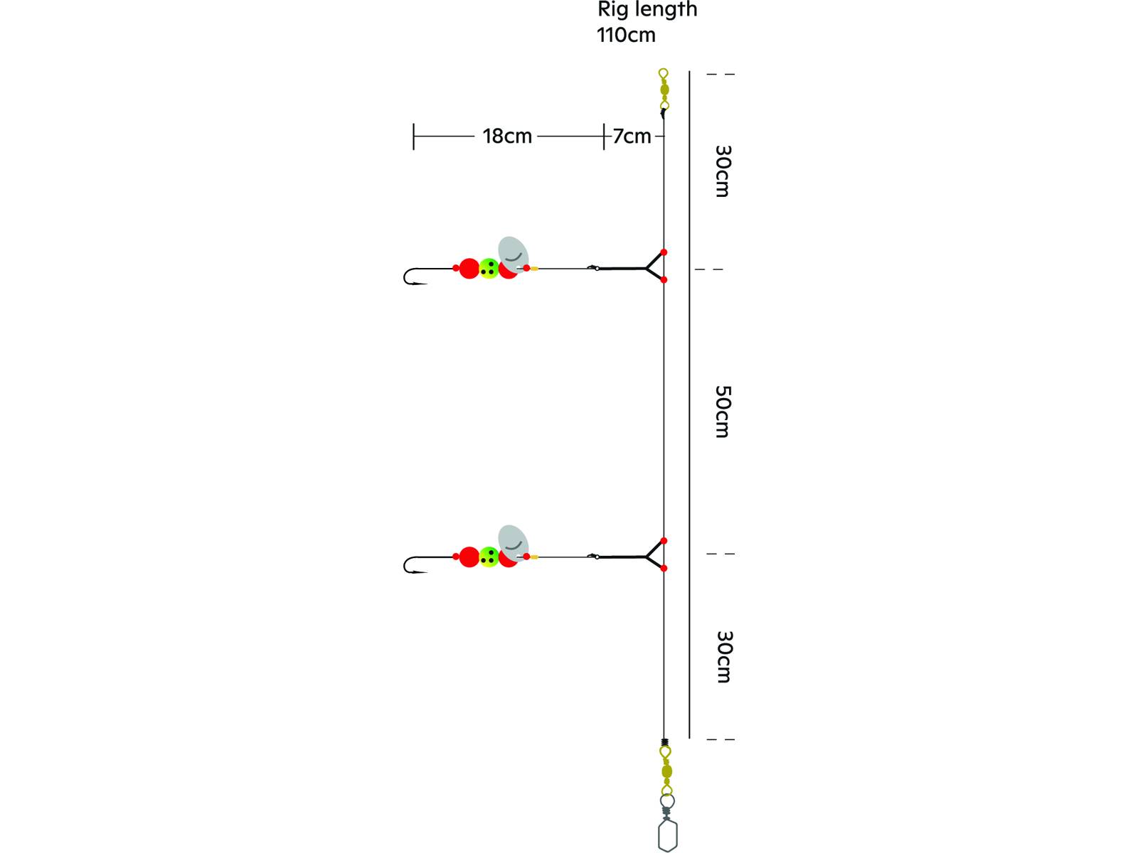 Kinetic Sabiki Scandic #1/0 Pearl Classic Plattfisch Scholle Flunder Vorfach Rig system