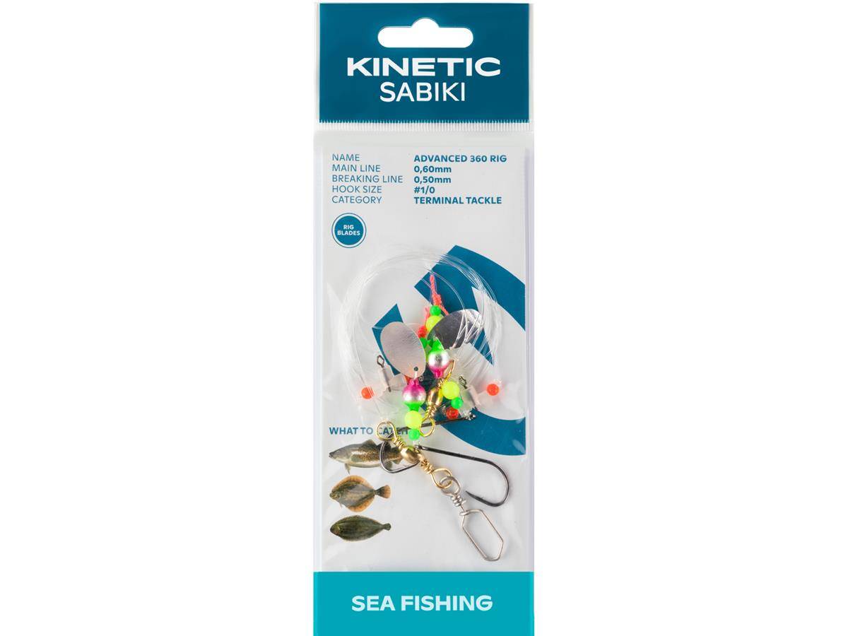 Kinetic Sabiki Advanced 360 #1/0 Yellow/Green Plattfisch Scholle Flunder Vorfach Rig system