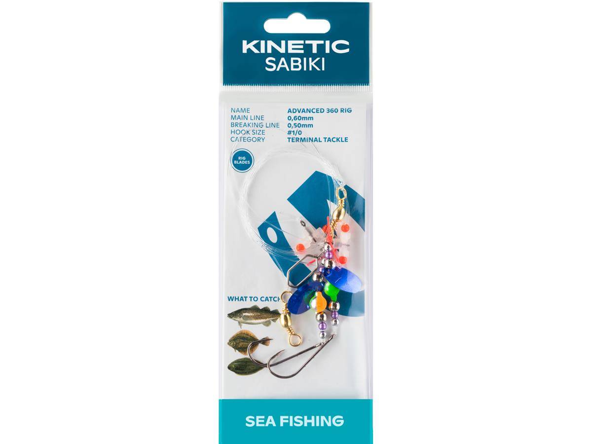 Kinetic Sabiki Advanced 360 #1/0 Pink/Green Plattfisch Scholle Flunder Vorfach Rig system