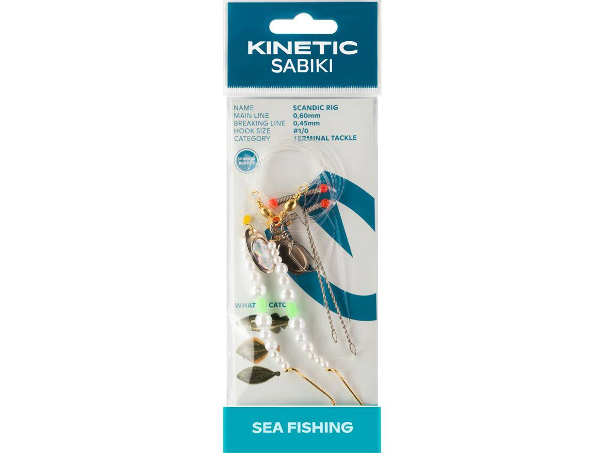 Kinetic Sabiki Scandic #1/0 Pearl Classic Plattfisch Scholle Flunder Vorfach Rig system