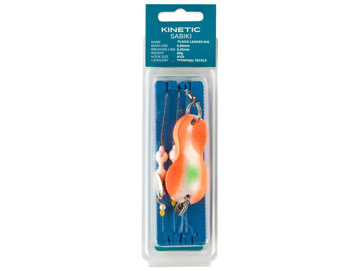 Kinetic Sabiki Plaice Leader Flunder Schollen Plattfisch Vorfach Rig System 80g #1/0 Sunset