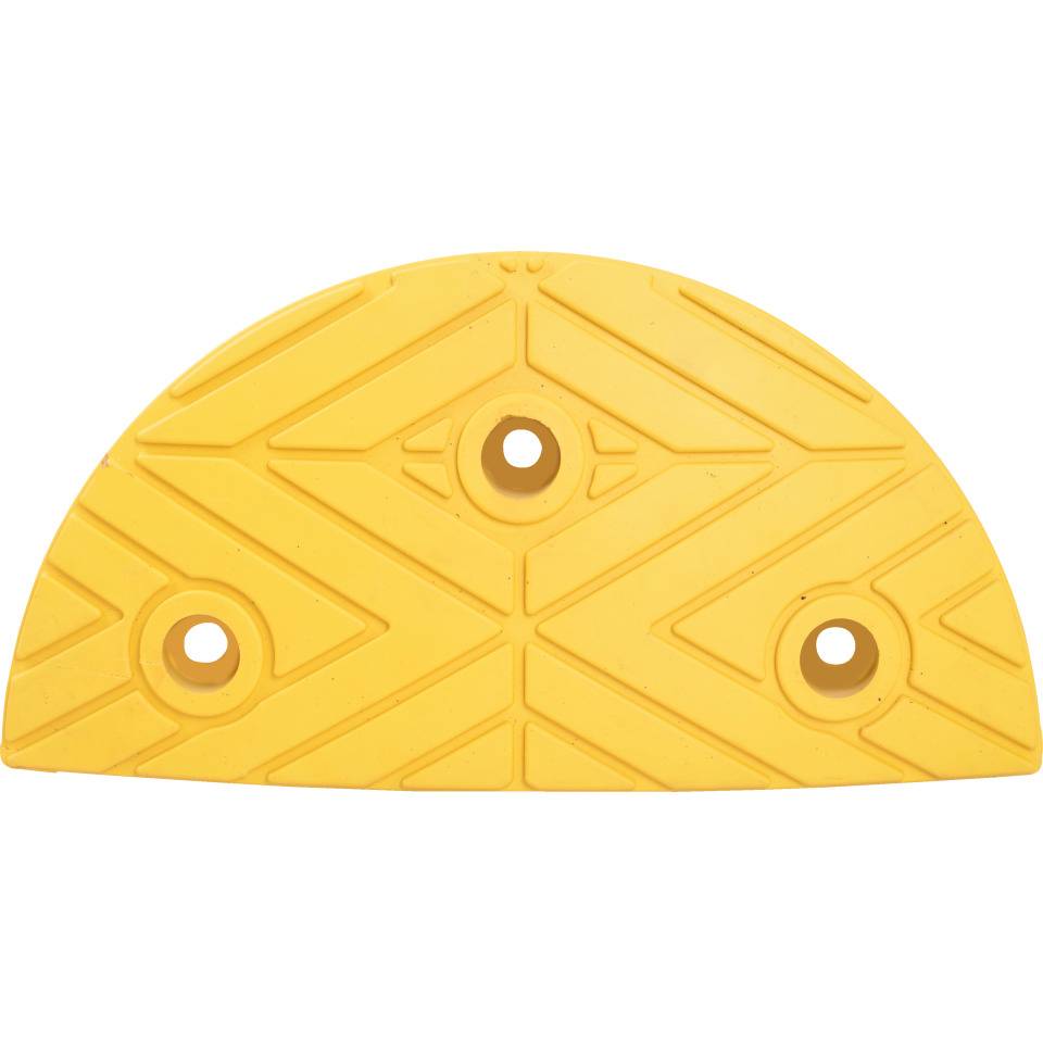 Tempo-Stopp-Schwelle, Endstück, gelb, Gummi, 2,1 kg, 400x200x75mm