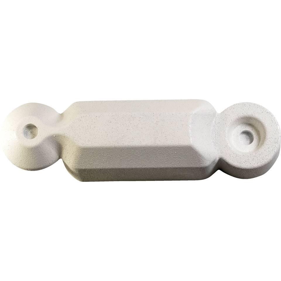 Leitbord, temporär o.permanent einsetzbar, weiß, Gummigranulat, 600x160x160mm, 11kg