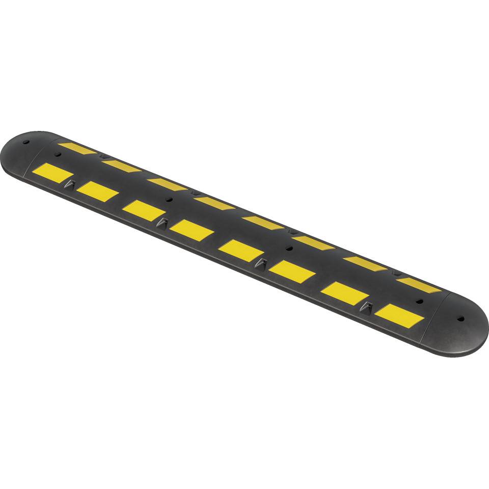 Tempo-Stopp-Schwellen, lang, Mittelteil, schwarz/gelb, Gummi, 1800x300x75mm