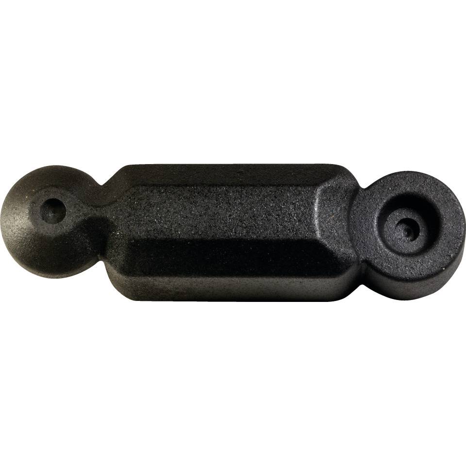 Leitbord, temporär o.permanent einsetzbar, schwarz, Gummigranulat, 600x160x160mm, 11kg