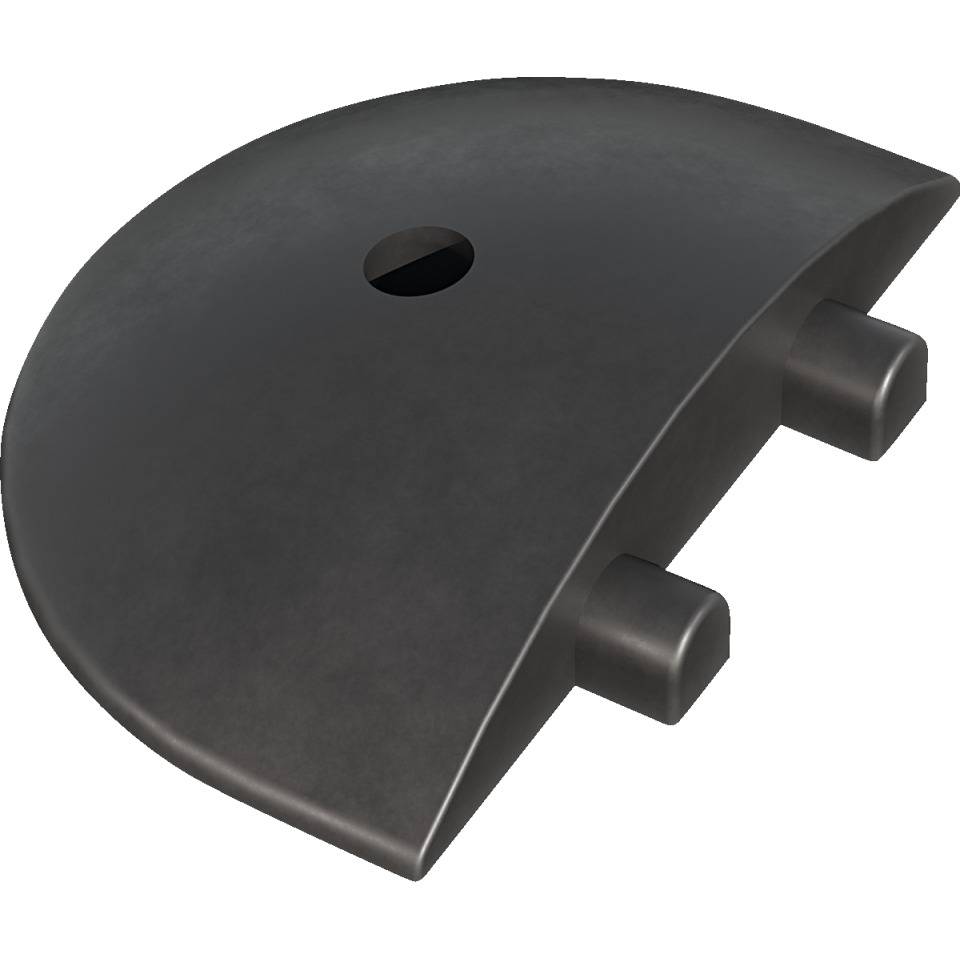 Tempo-Stopp-Schwellen, lang, Endstück, schwarz, Gummi, 300x200x56mm