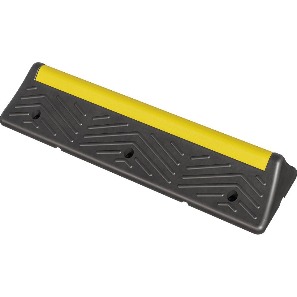 Truck Stopper,hervorrag.Sichtbarkeit,gelb/schwarz,Gummi,24,5kg,1000x300x150mm