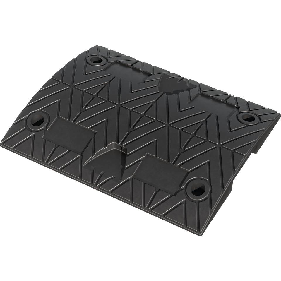 Tempo-Stopp-Schwelle, Mittelteil, schwarz, Gummi, 10,5 kg, 500x400x75mm