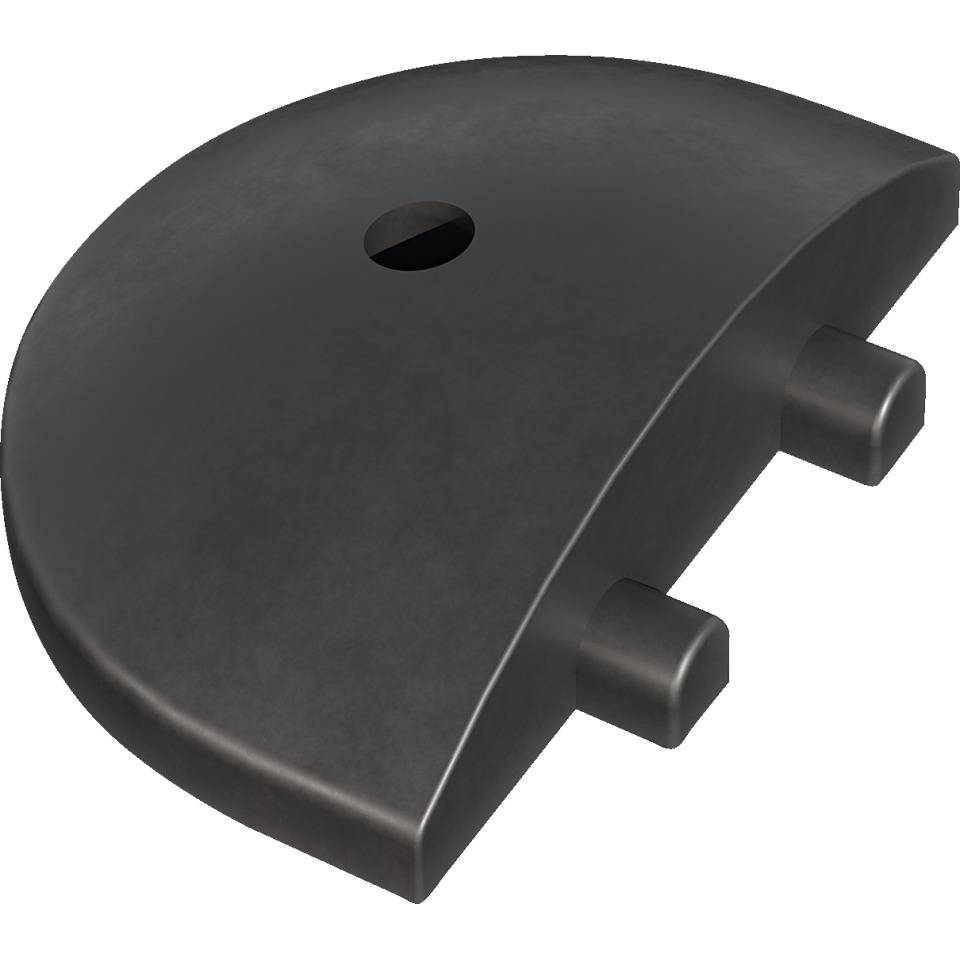 Tempo-Stopp-Schwellen, lang, Endstück, schwarz, Gummi, 300x200x75mm