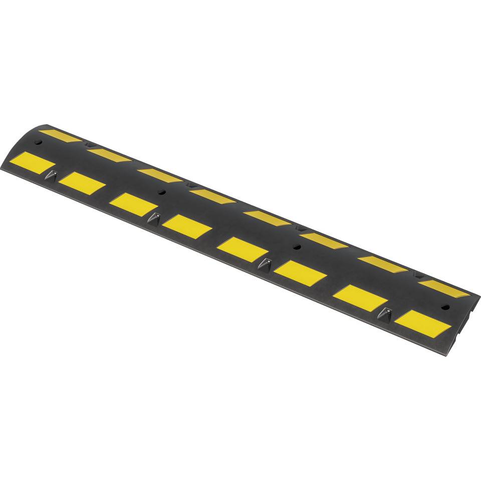 Tempo-Stopp-Schwellen, lang, Mittelteil, schwarz/gelb, Gummi, 1800x300x56mm