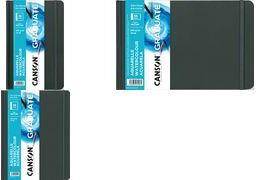 CANSON Skizzenbuch GRADUATE Aquarelle, 216 x 279 mm schwarz, 28 Blatt, fein gekörntes Papier 250 g/qm, Hardcover