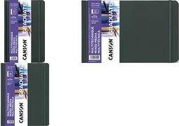 CANSON Skizzenbuch GRADUATE Mixed Media, 216 x 140 mm schwarz, 36 Blatt, weißes Papier 200 g/qm, Hardcover mit