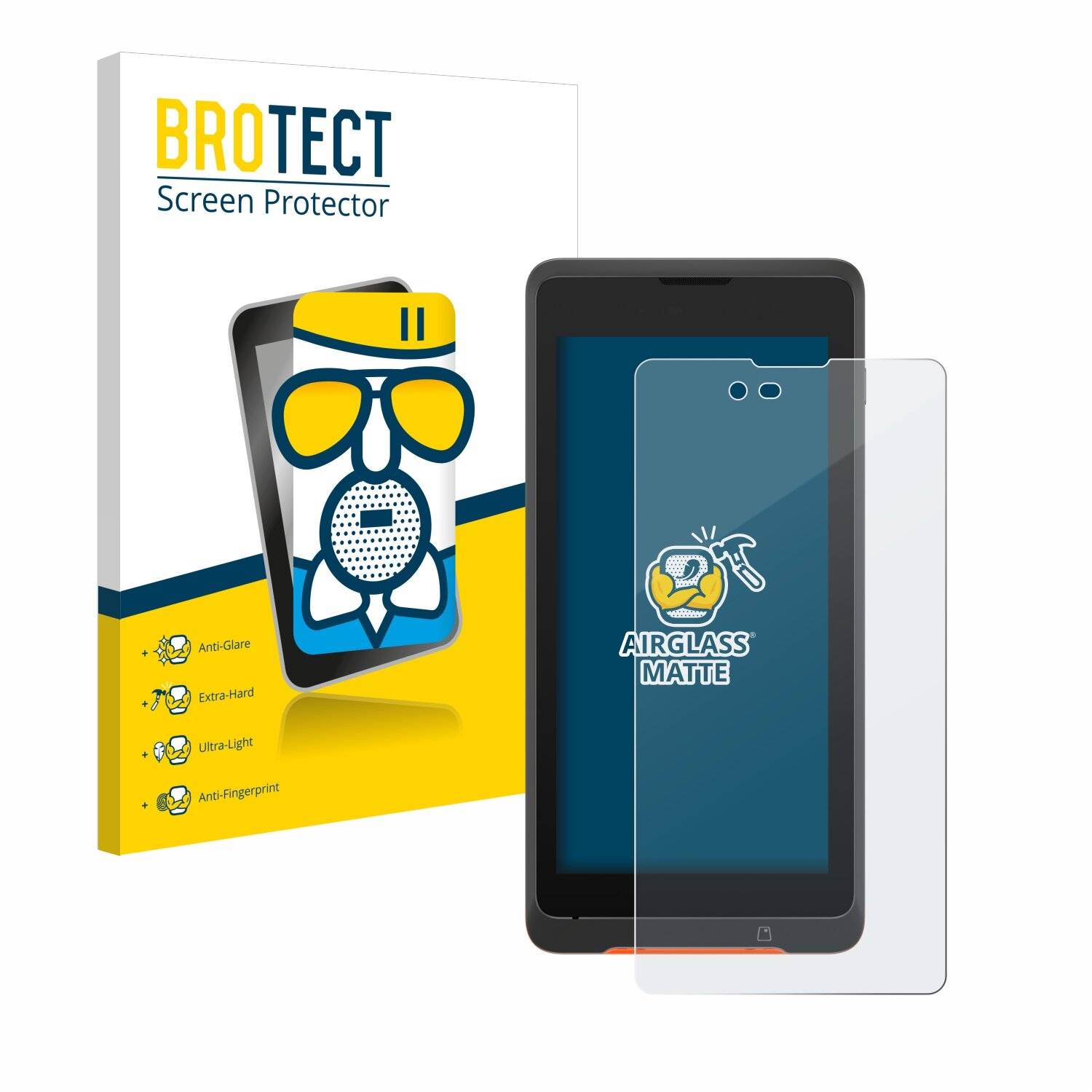 BROTECT AirGlass Matt Glas Panzer Folie für Sunmi P2 Lite