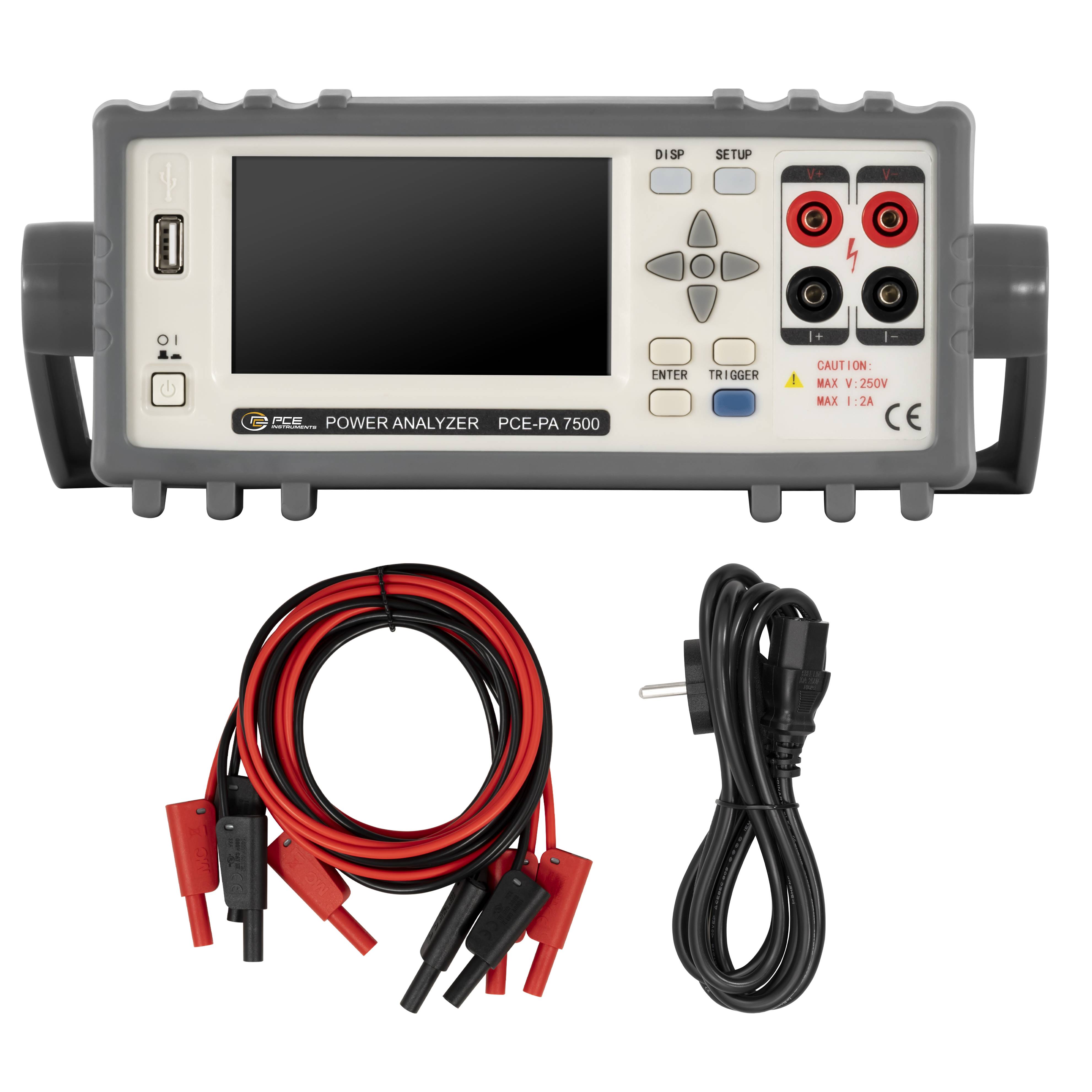 PCE Instruments Leistungsmessgerät PCE-PA 7500 inkl. Sicherheitsmessleistungen |2 Eingangskanäle |IP20 |Messung 5000 W