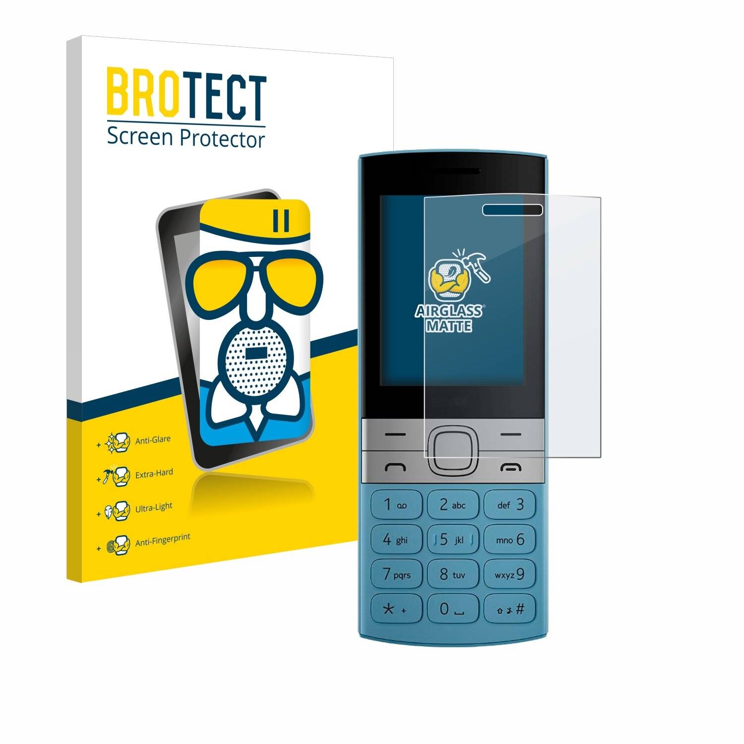 BROTECT AirGlass Matt Glas Panzer Folie für Nokia 150