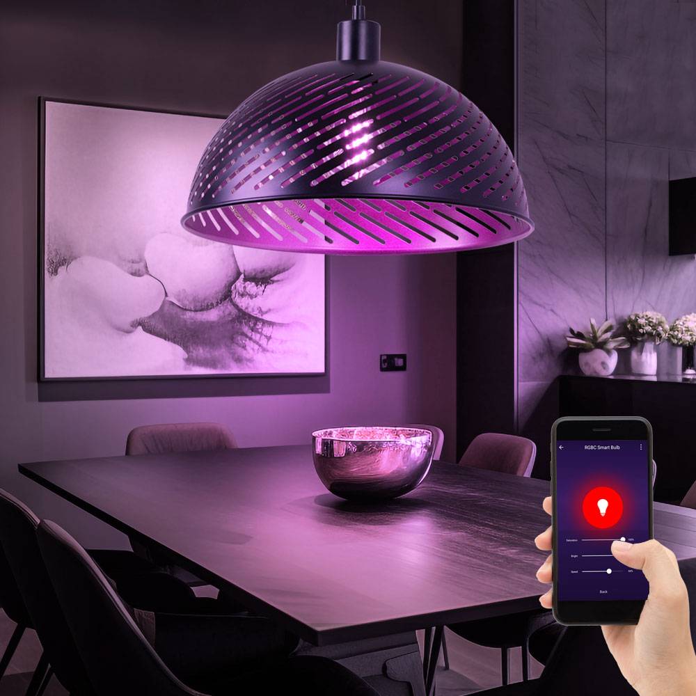 Pendelleuchte Esstischleuchte Hängelampe Landhaus Pendellampe Höhenverstellbar, schwarz gold, App Steuerung CCT, Smart RGB LED 15W 1300Lm 2700-6400K