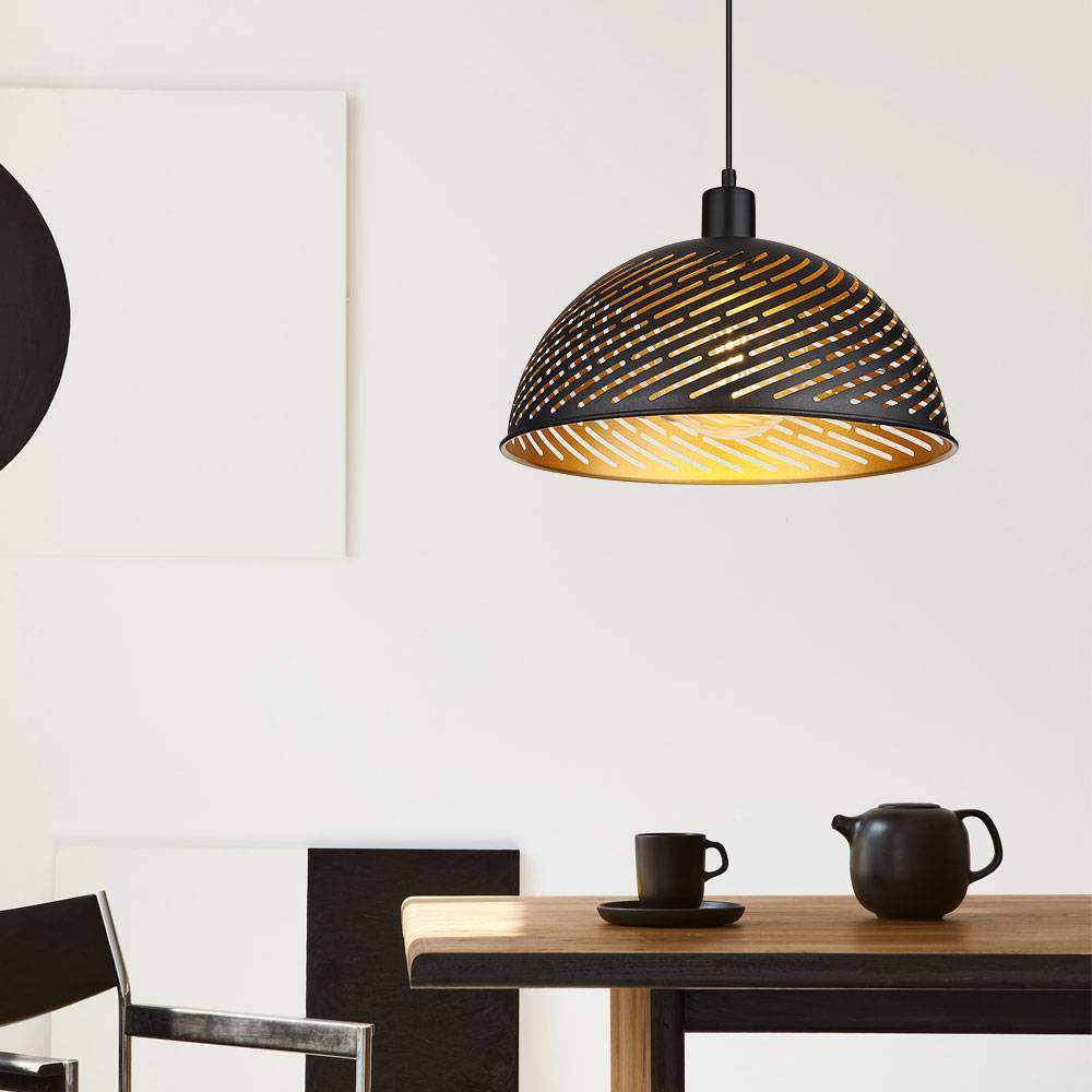 Pendelleuchte Esstischleuchte Hängelampe Landhaus Pendellampe Höhenverstellbar, schwarz gold, App Steuerung CCT, Smart RGB LED 15W 1300Lm 2700-6400K